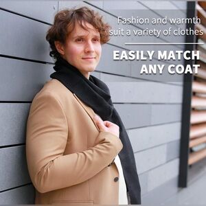 NWT Fullron Winter Scarf Soft warm long Cashmere feel scarf black/maroon